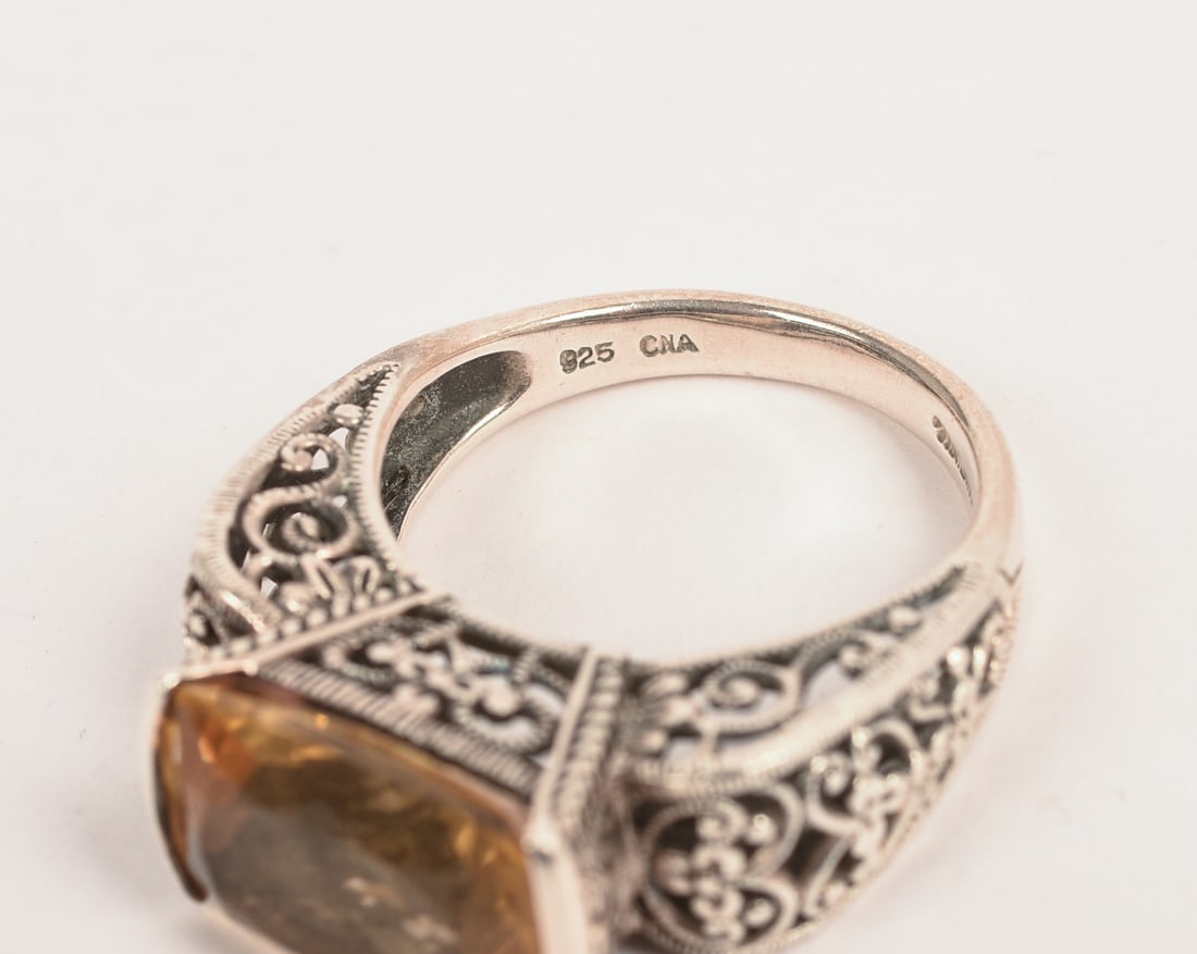 Six Sterling Silver Rings. - 4
