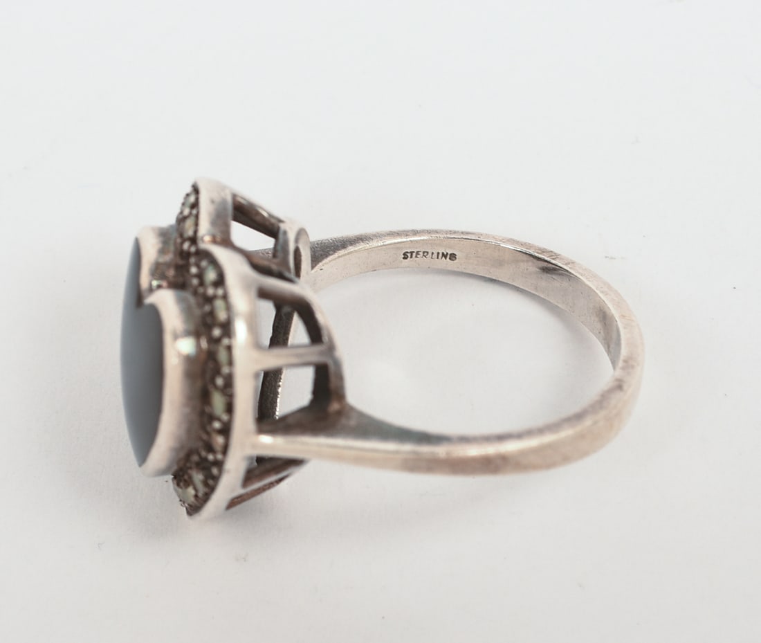 Six Sterling Silver Rings. - 7