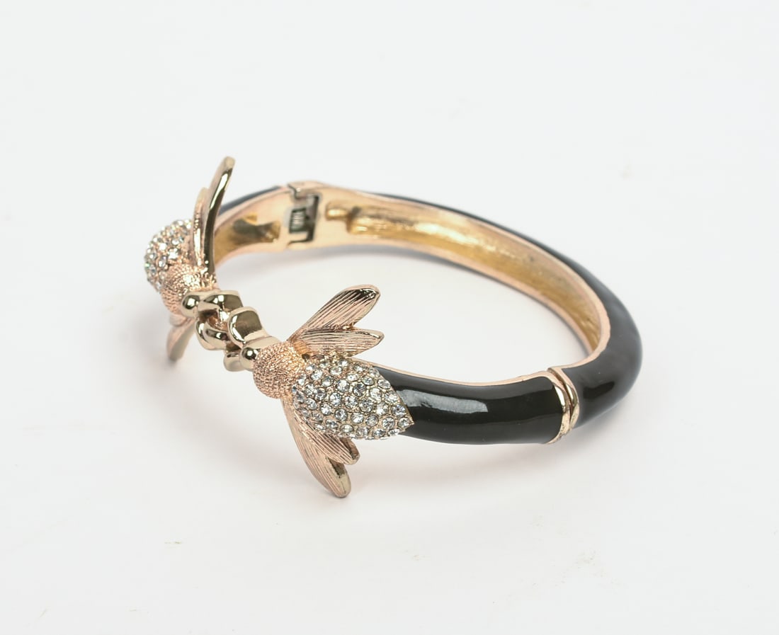 Rhinestone Bumblebee Bangle Bracelet. - 3