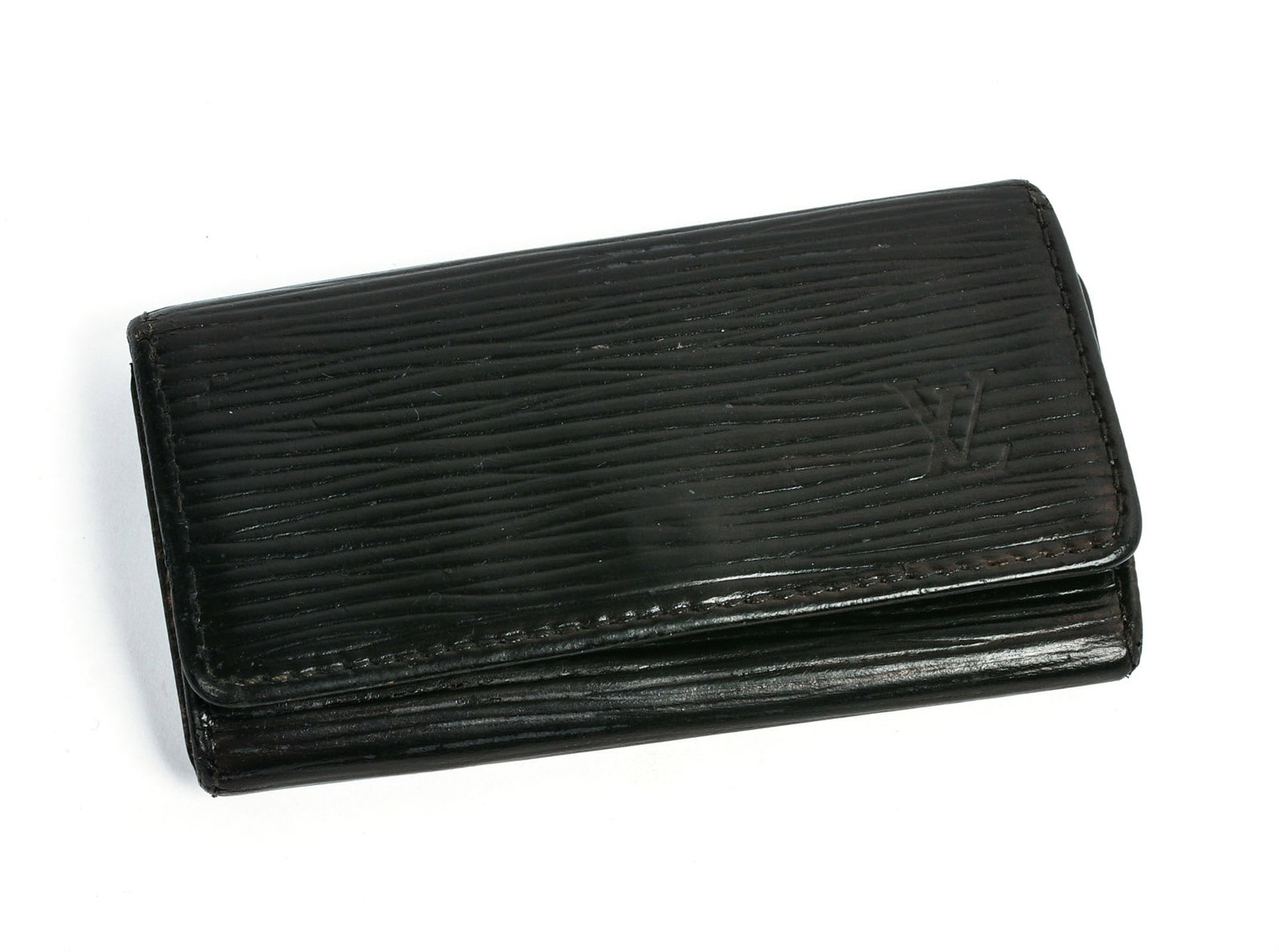 Louis Vuitton Black Epi Key Pouch.: 4 x 2.25 inches. Date code CA0034, March 2004, Spain.
