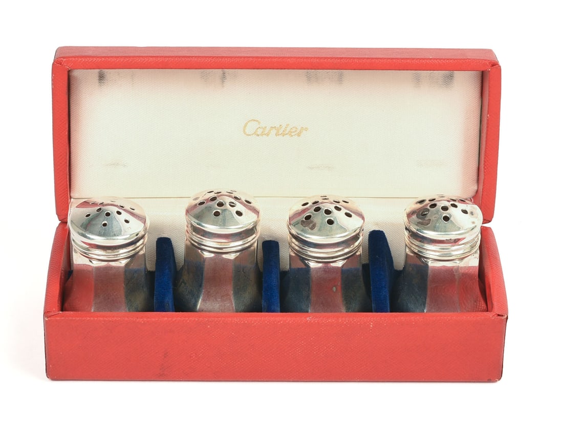 Four Cartier Sterling Silver Salts. (1 of 5)
