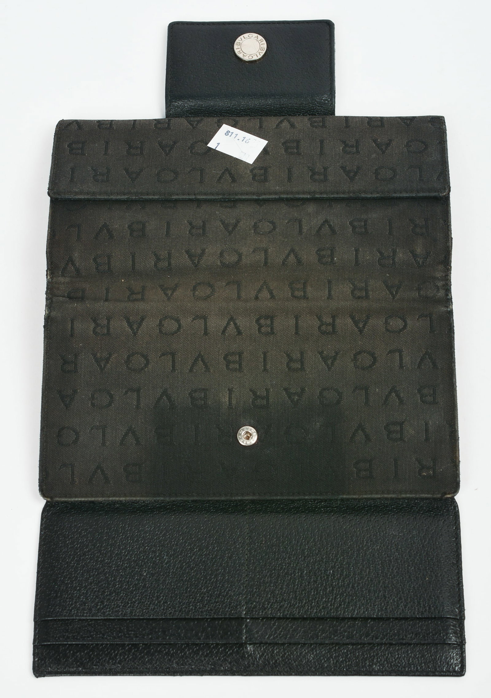 Bulgari Black Monogram Canvas Wallet. - 4