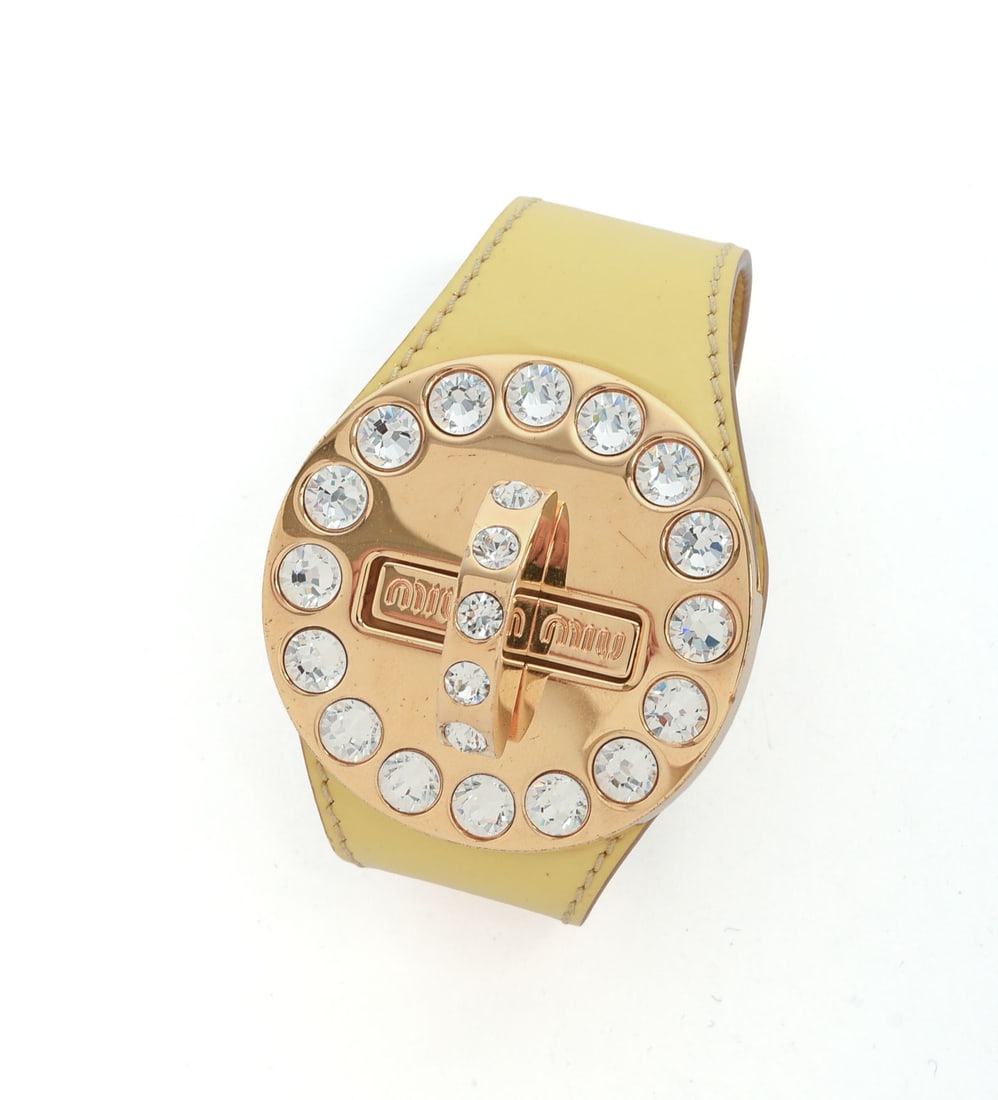 Miu Miu Rhinestone Bracelet.: Diameter 1.75 inches. With bag.