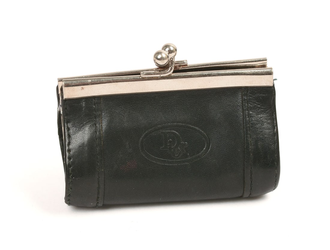Dior Vintage Leather Coin Purse.: 2 x 3.25 x 2 inches.