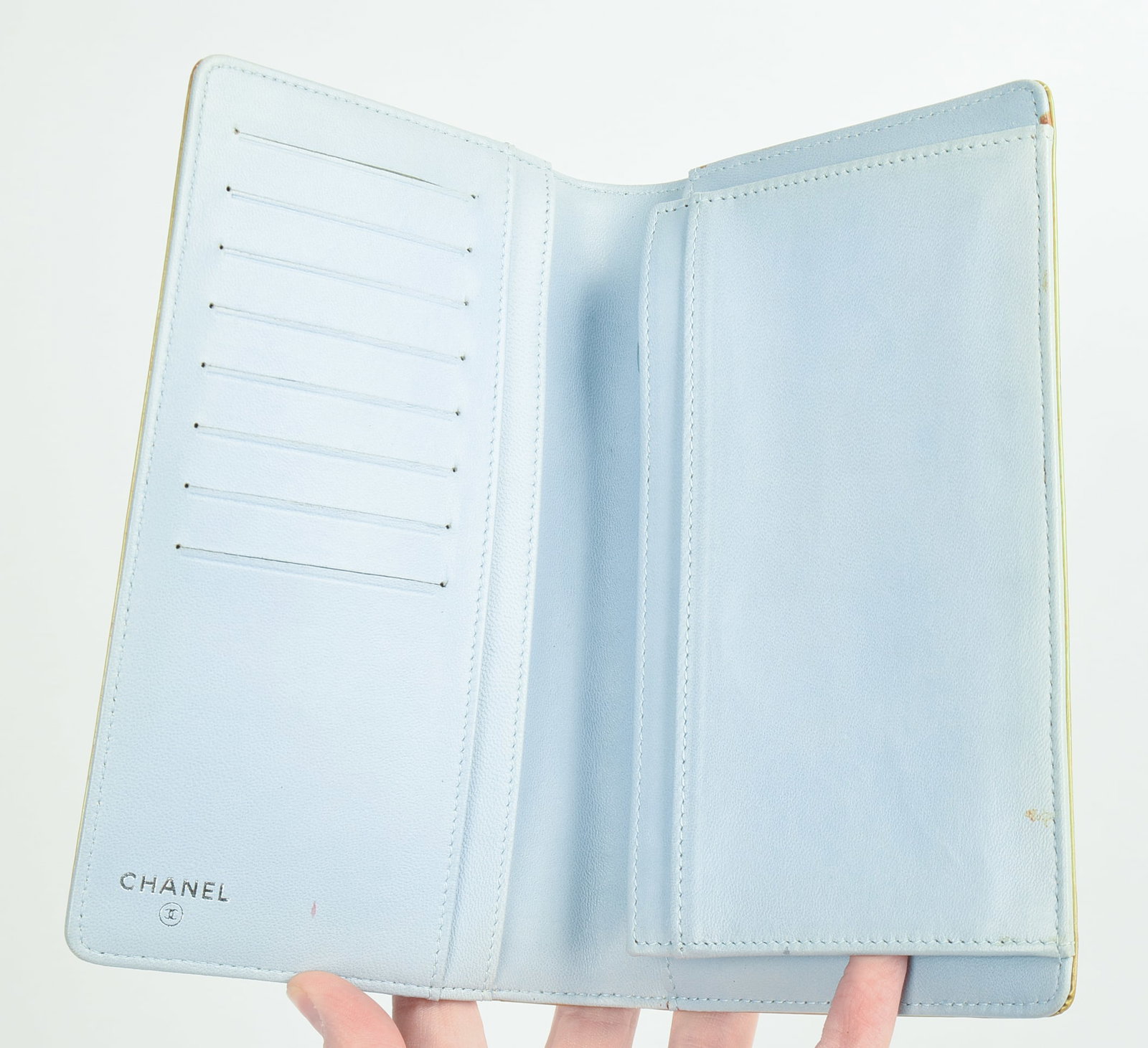 Chanel Silver Embossed Wallet. - 5