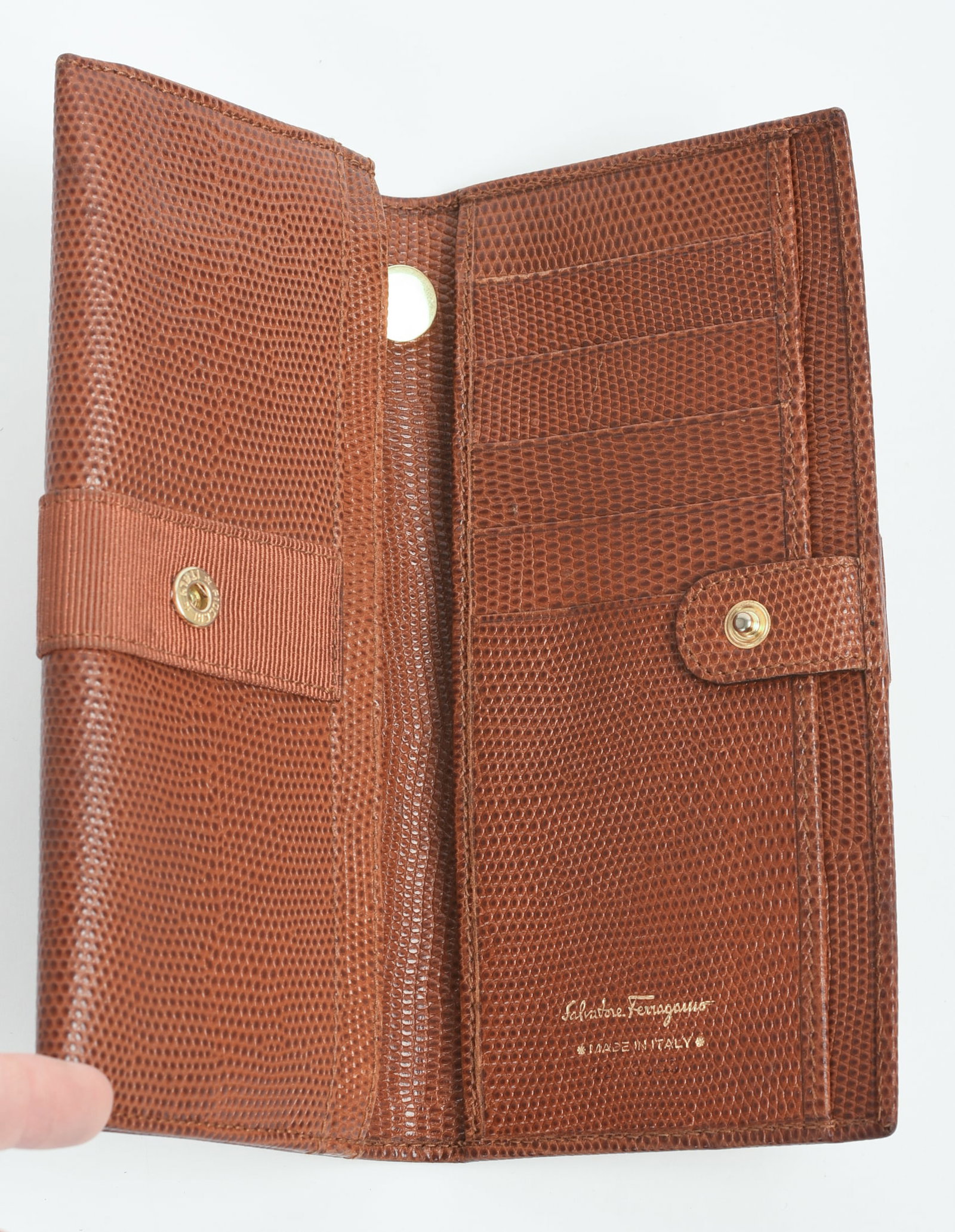Ferragamo Brown Embossed Wallet. - 2