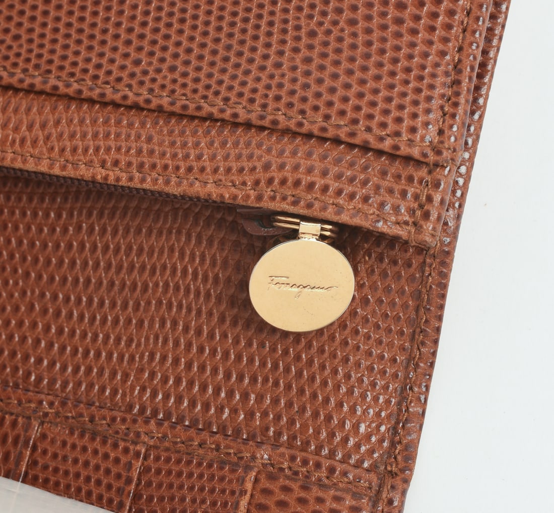 Ferragamo Brown Embossed Wallet. - 3