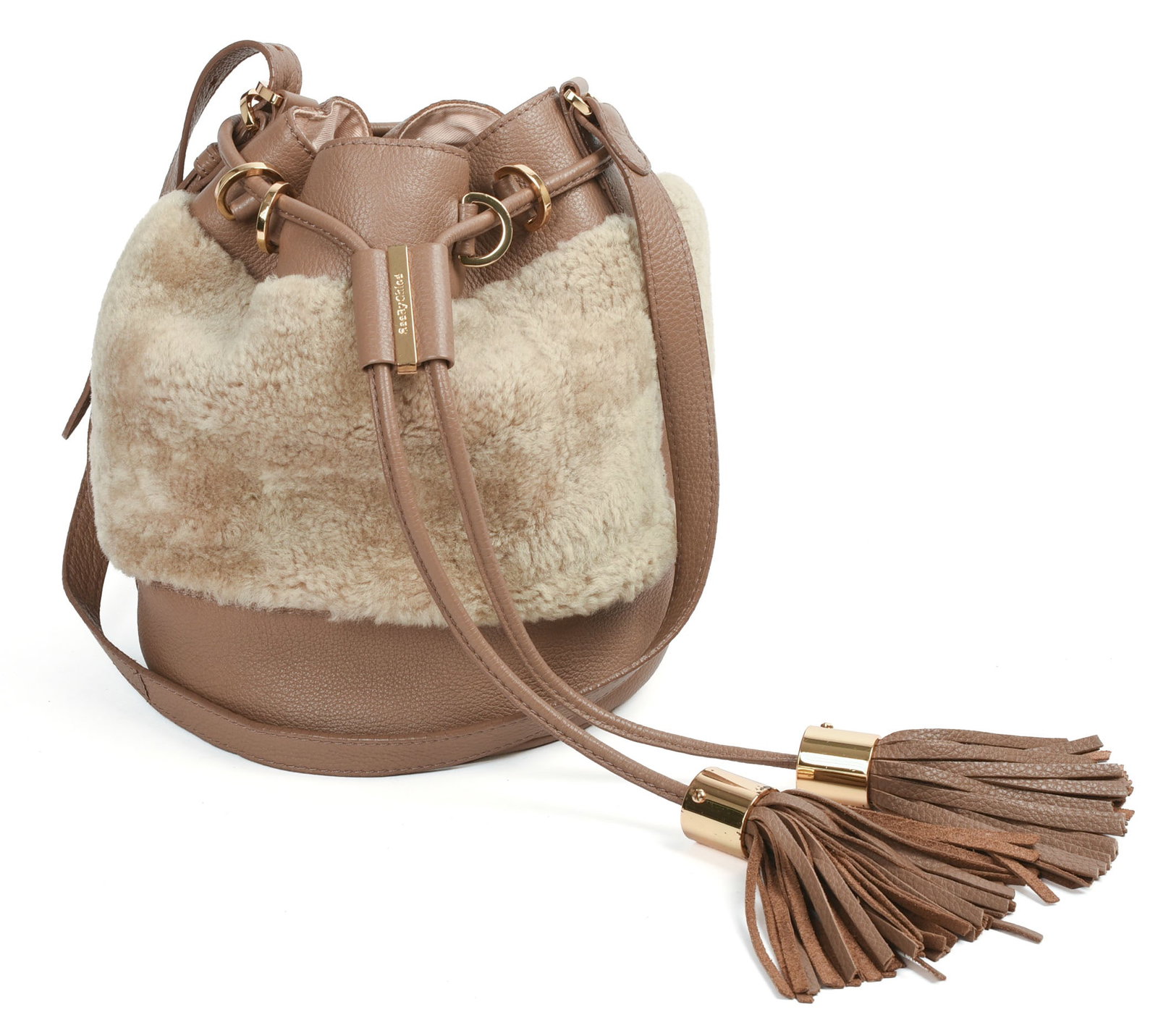 Chloe Fur and Leather Sherpa Bag.: Height 10 inches, very good condition.