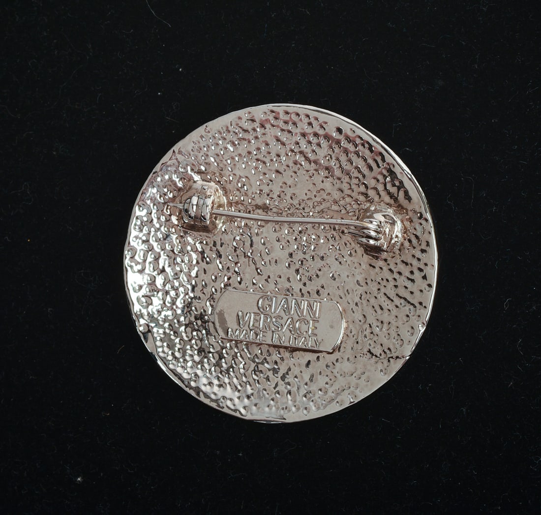 Versace Silver Tone Brooch. - 3