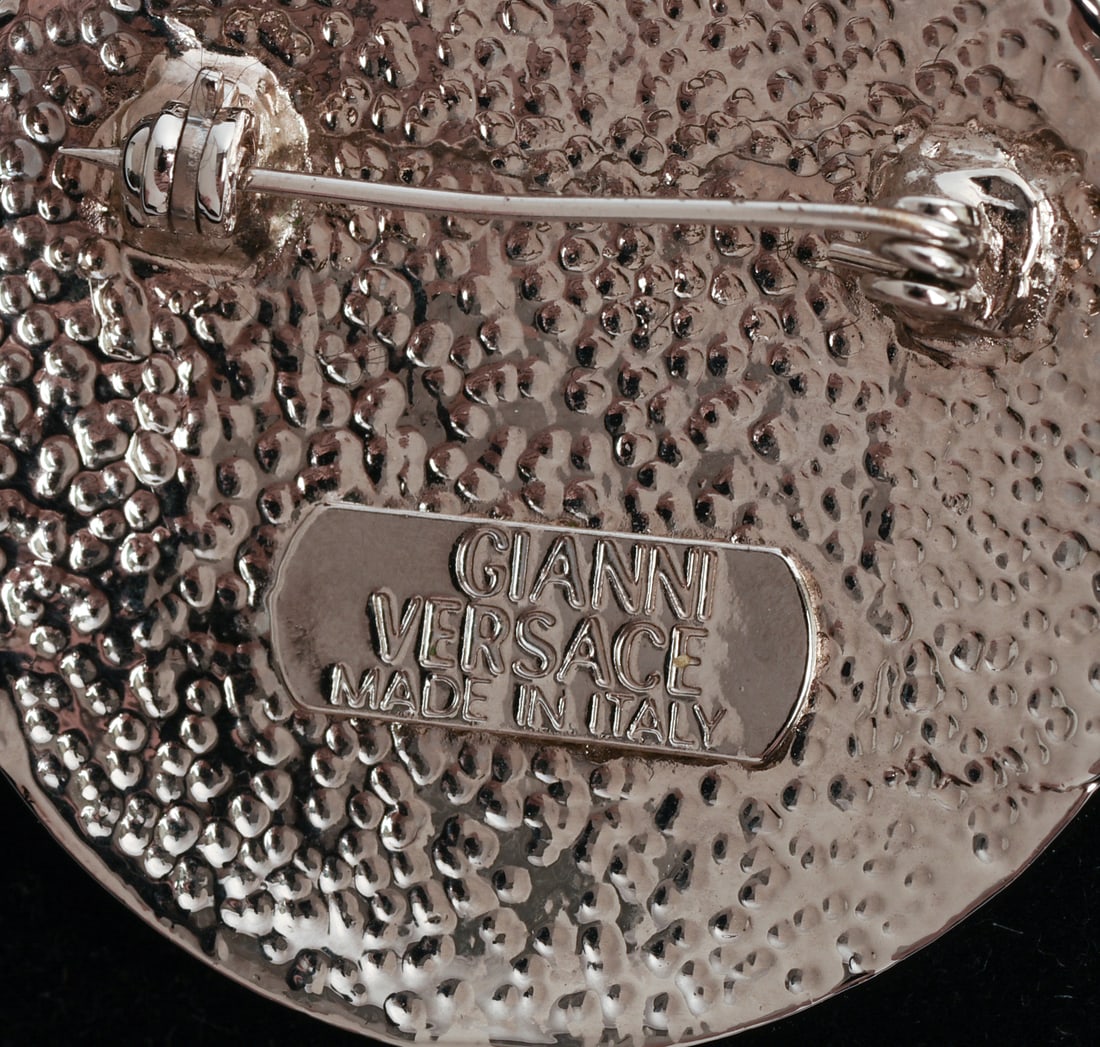 Versace Silver Tone Brooch. - 4