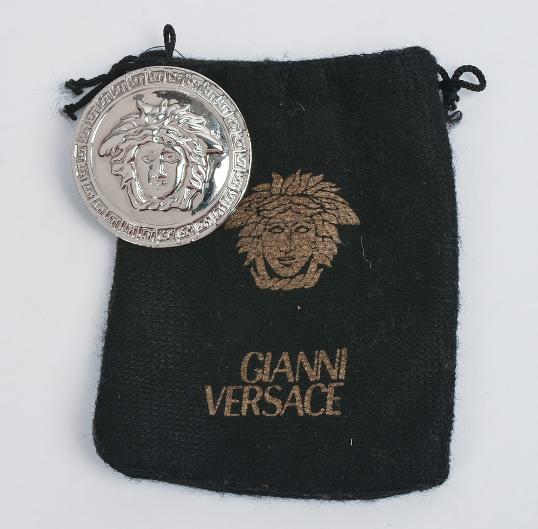 Versace Silver Tone Brooch. - 5