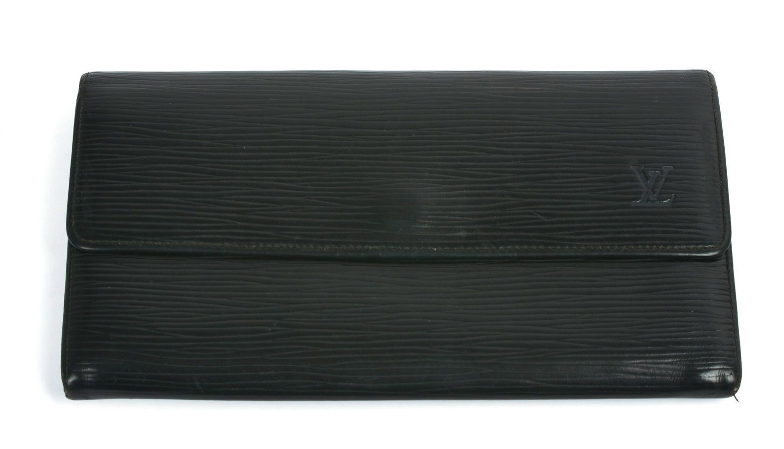 Louis Vuitton Black Epi Sarah Wallet.: 7.5 x 4 inches. Date code L00970, July 1990.