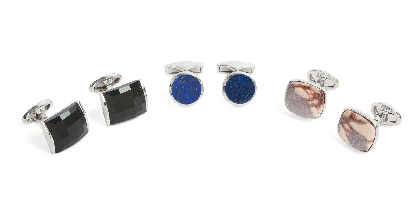 Three Pairs of Jan Leslie Sterling Silver Cufflinks.: New in box.
