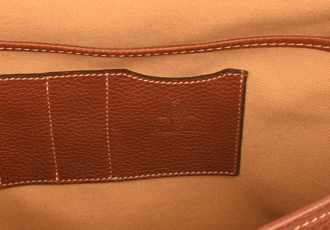 Paul Stuart Leather Messenger Bag. - 7