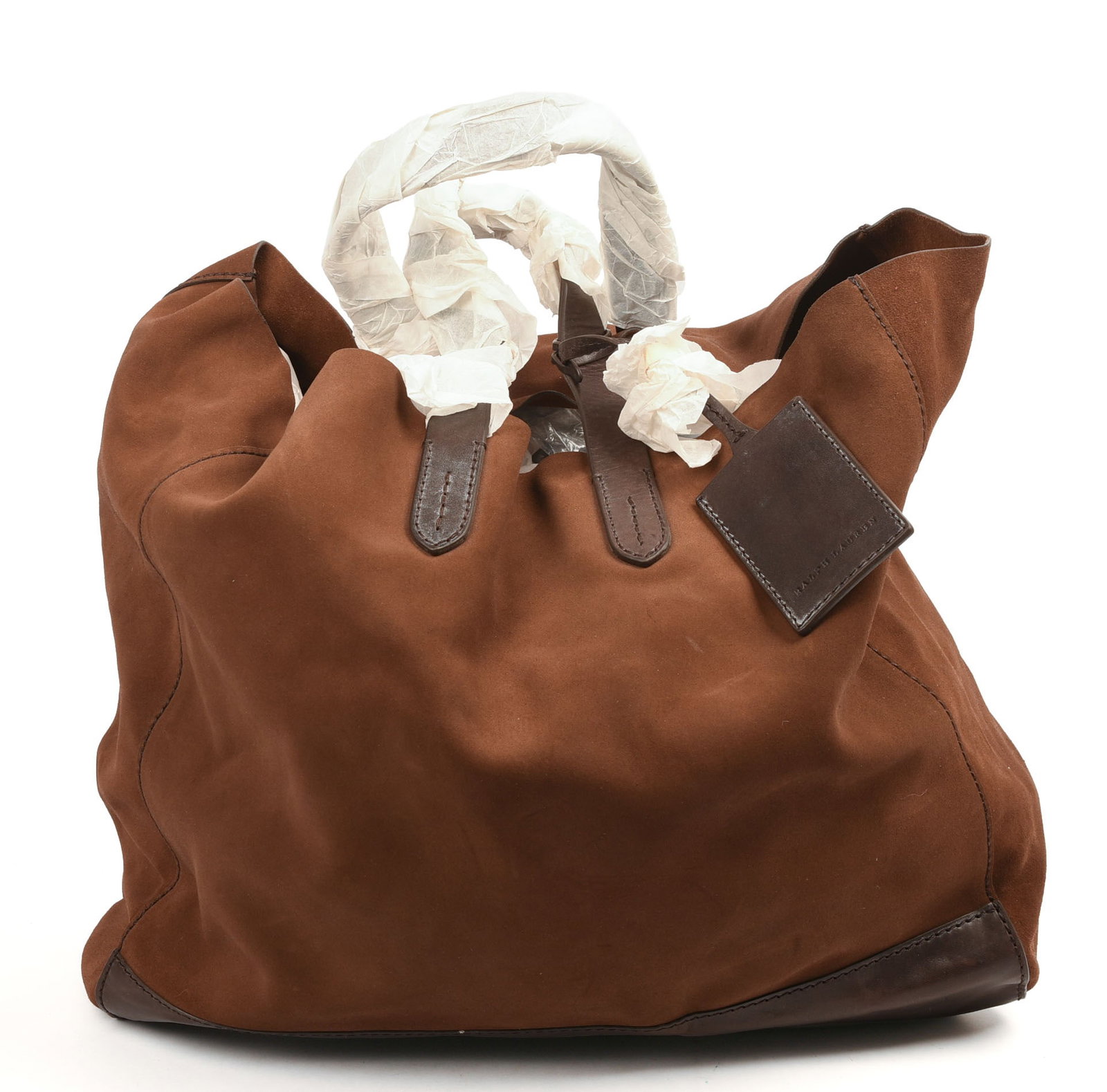 Ralph Lauren Leather Tote Bag.: 13 x 15 inches. New with tags.