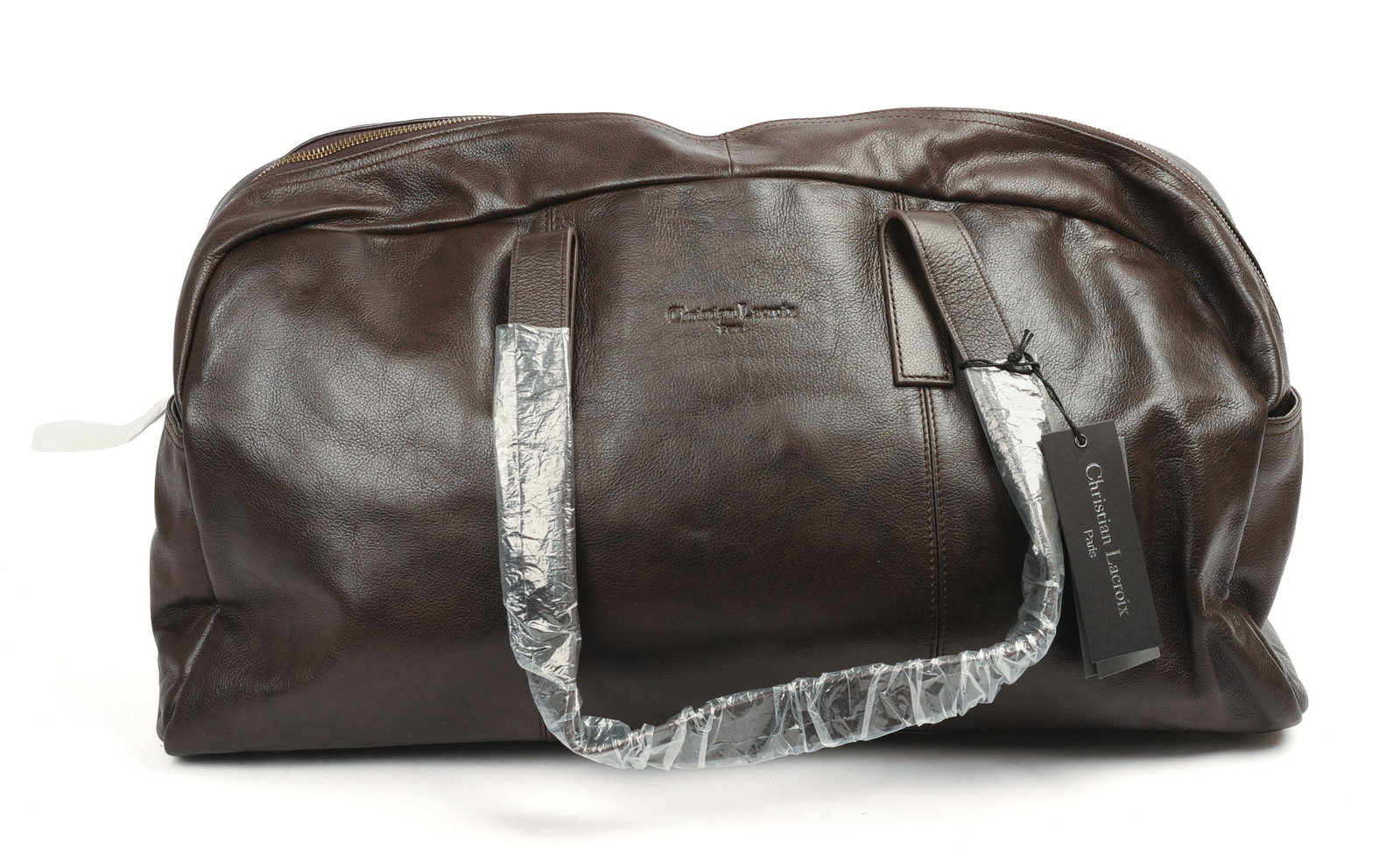 Christian Lacroix Leather Duffle Bag.: 12 x 20 x 7 inches. New with tags.