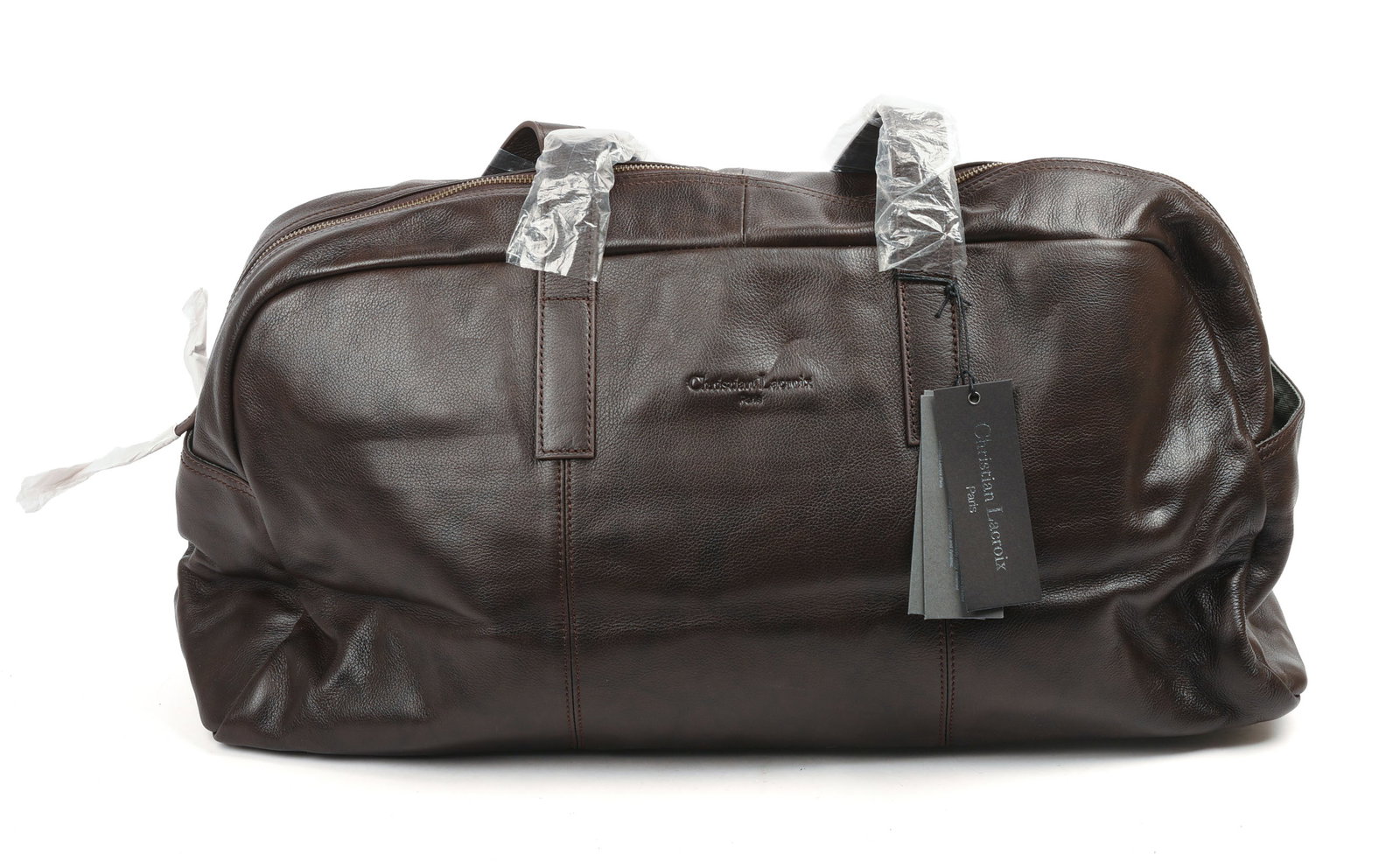 Christian Lacroix Leather Duffle Bag.: 12 x 20 x 7 inches. New with tags.