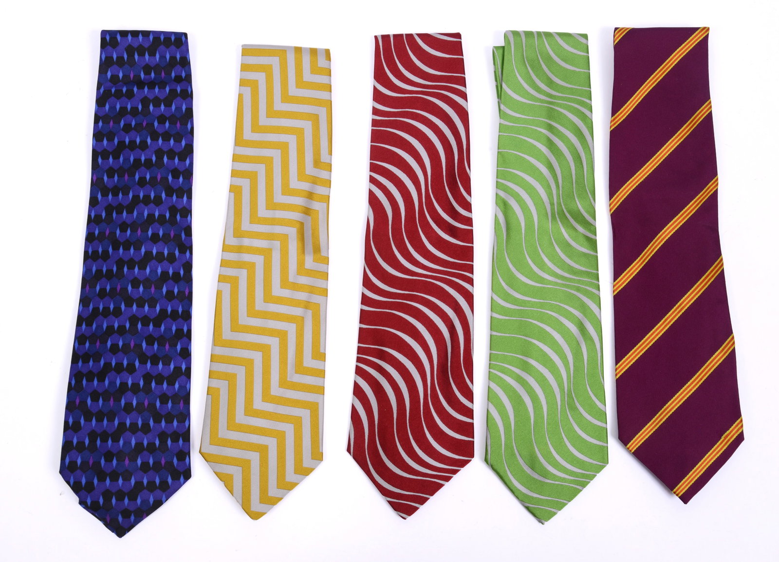 Five Etro Silk Neckties.: Excellent Condition.