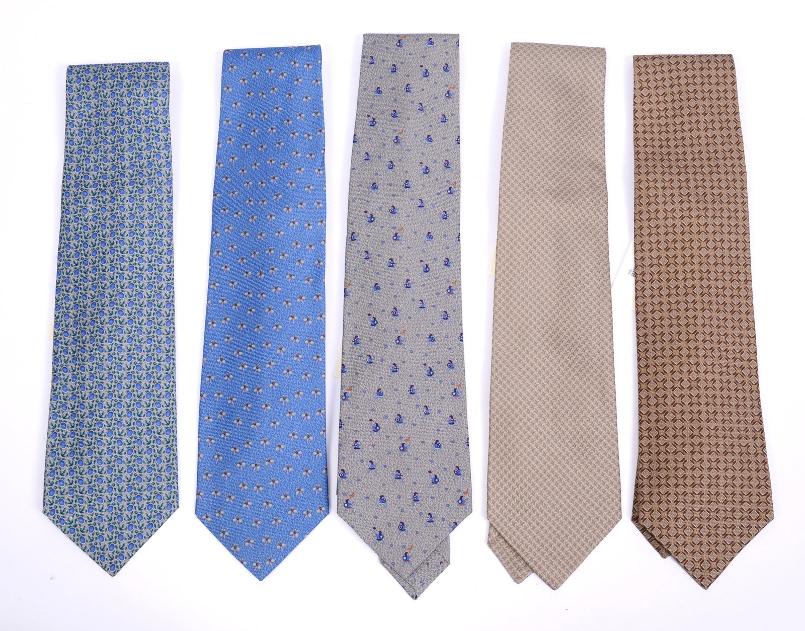 Five Bulgari Silk Neckties.: Excellent condition, new with tags.