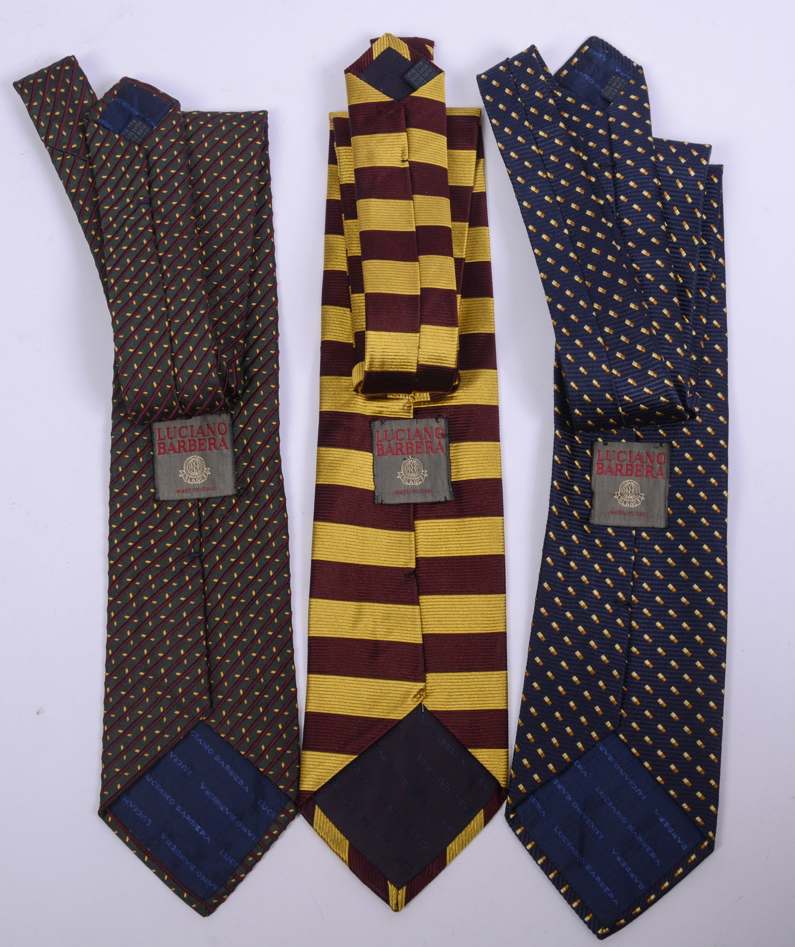Three Luciano Barbera Silk Neckties. - 2