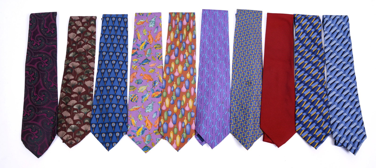Ten Gucci Silk Neckties.: Excellent condition.