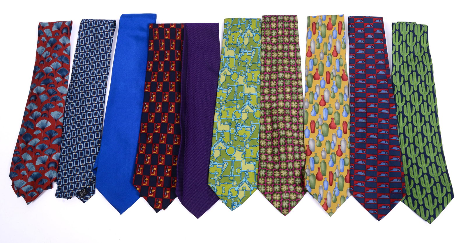 Ten Gucci Silk Neckties.: Excellent condition.