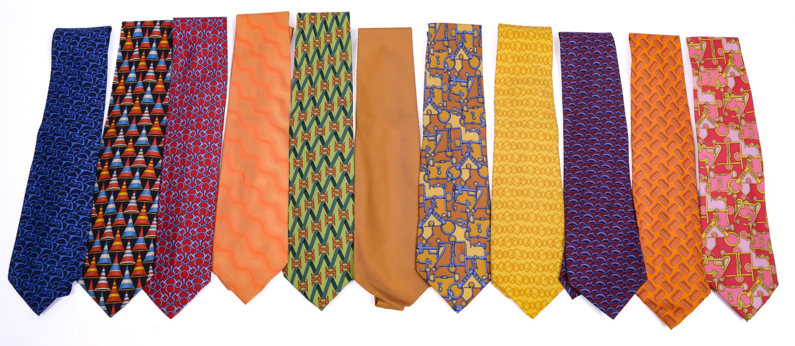 Eleven Gucci Silk Neckties.: Excellent condition.