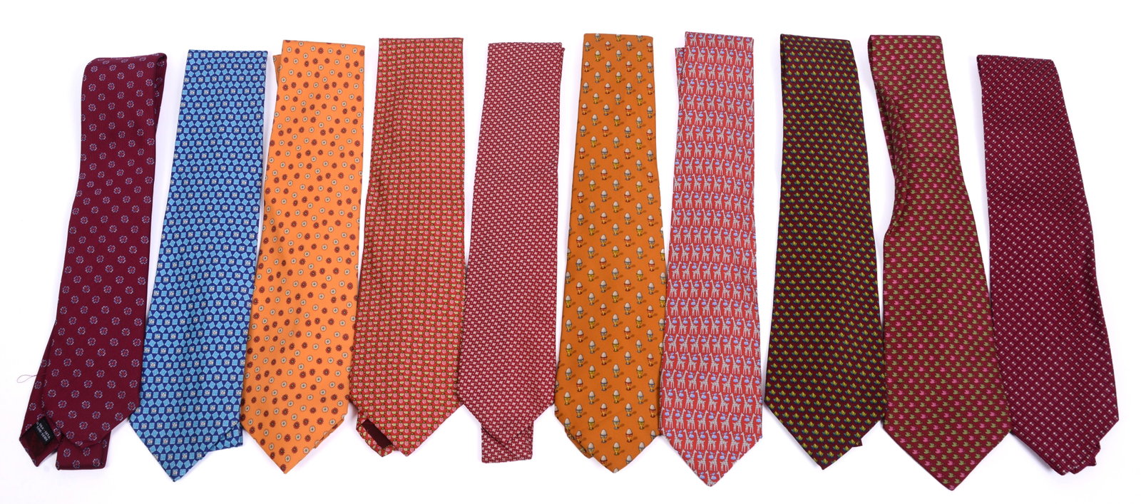 Ten Salvatore Ferragamo Silk Neckties. (1 of 3)