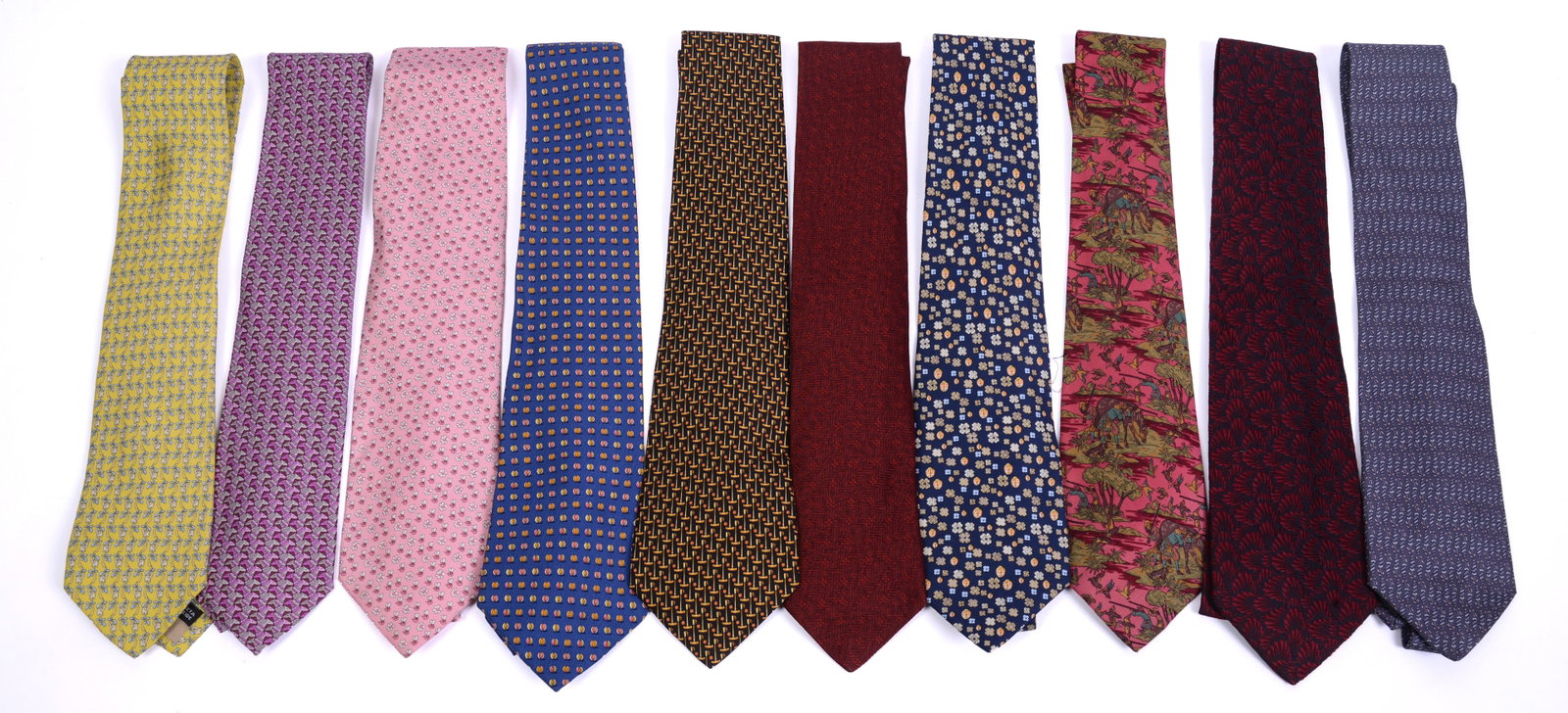 Ten Salvatore Ferragamo Silk Neckties.: Excellent condition.