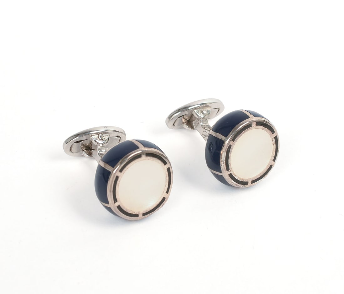 Jan Leslie Sterling, Onyx, and MOP Cufflinks.: Brand new.