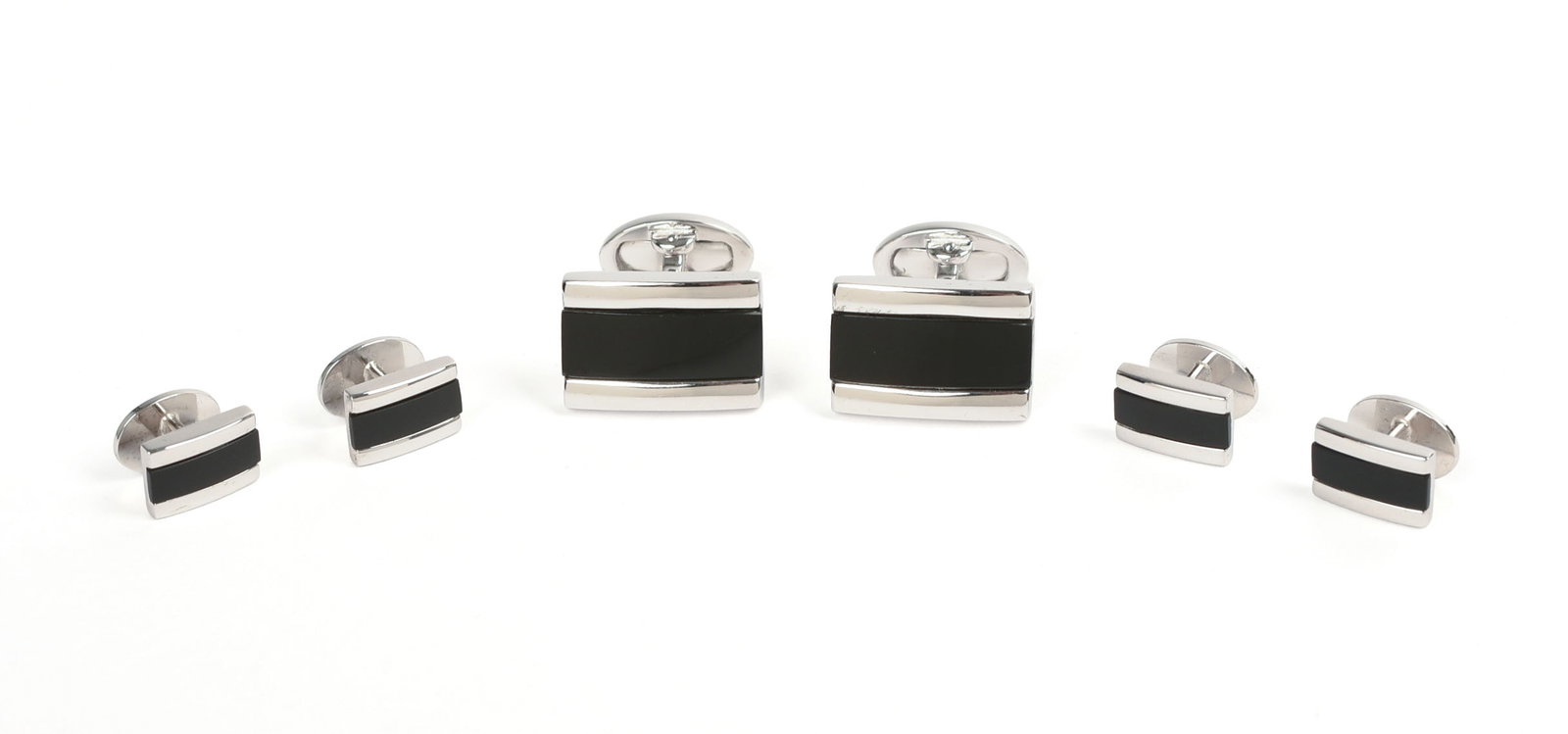Jan Leslie Sterling and Onyx Cufflinks and Studs.: Brand new.