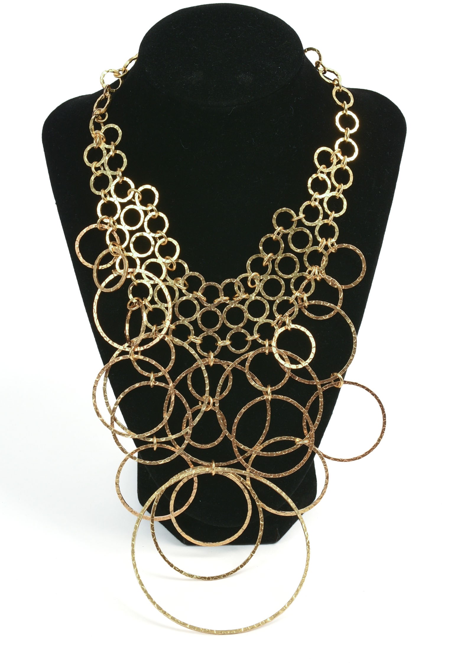 Jan Leslie Sterling Silver Gold Look Necklace.: Diameter 5.5 inches, 119 grams.