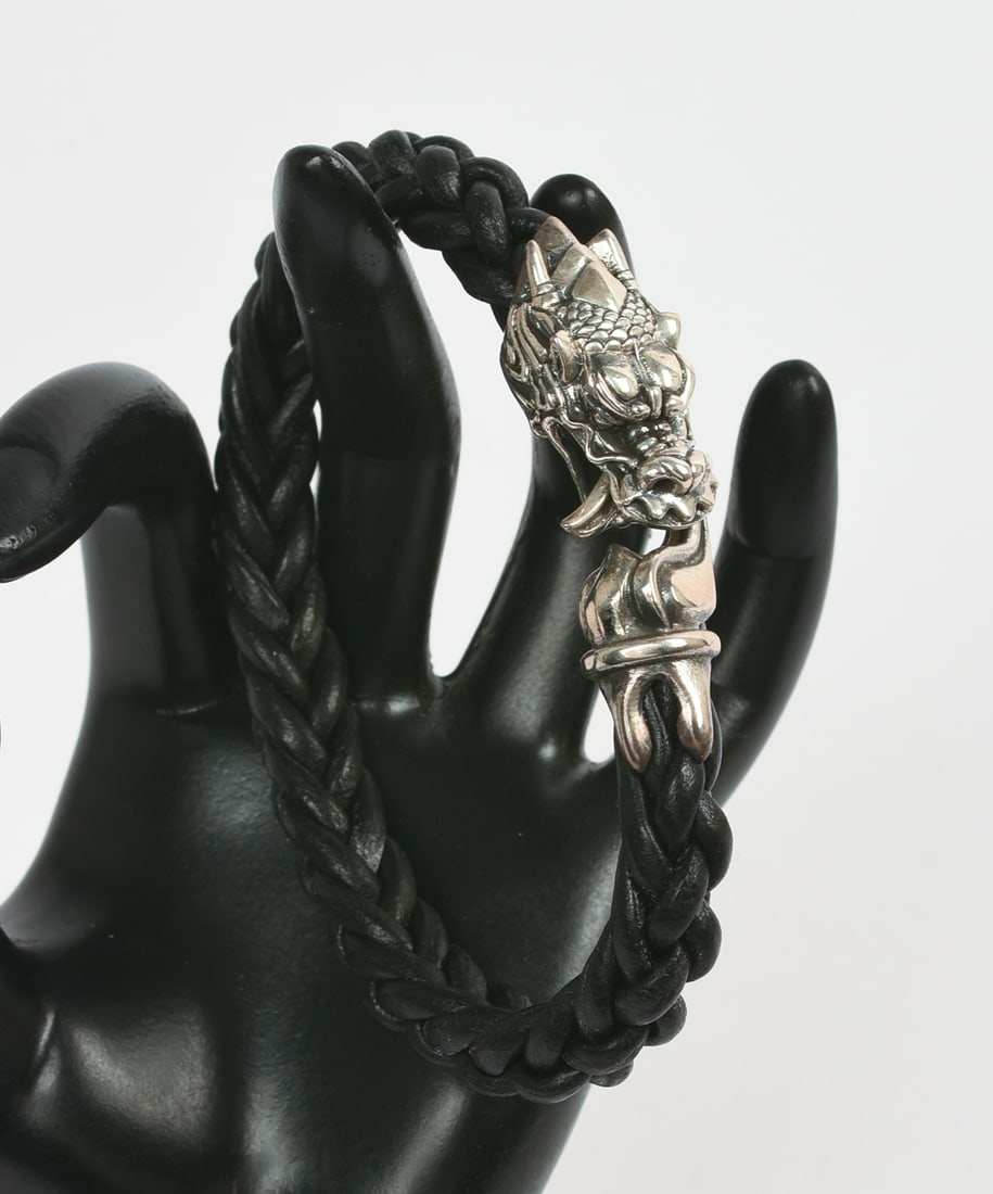 Sterling Silver Naga Bracelet.: Diameter 2.5 inches.