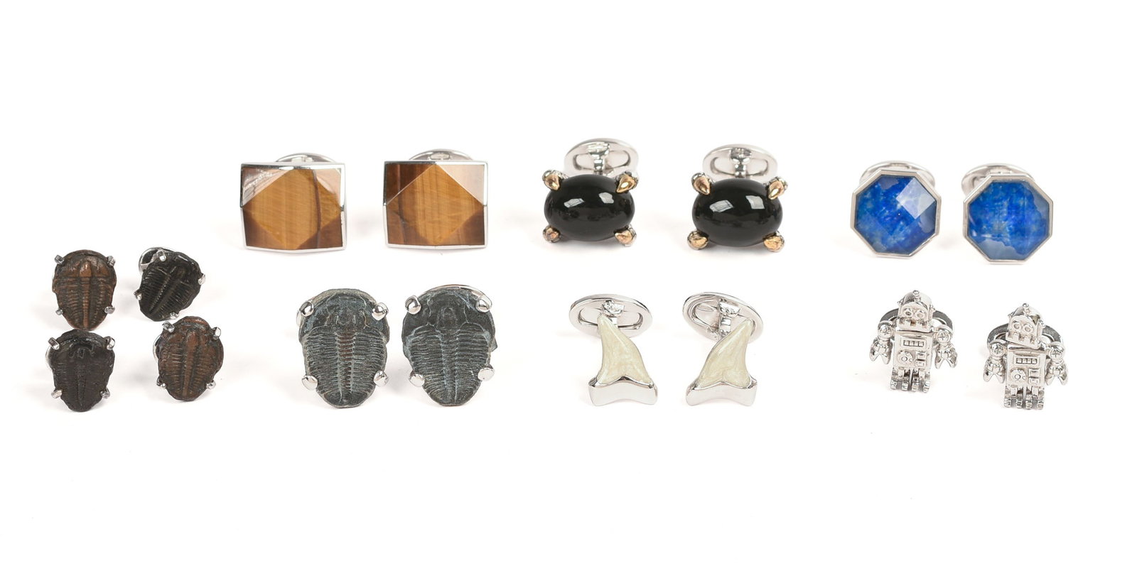 Six Pairs of Jan Leslie Sterling Silver Cufflinks.: Brand new.