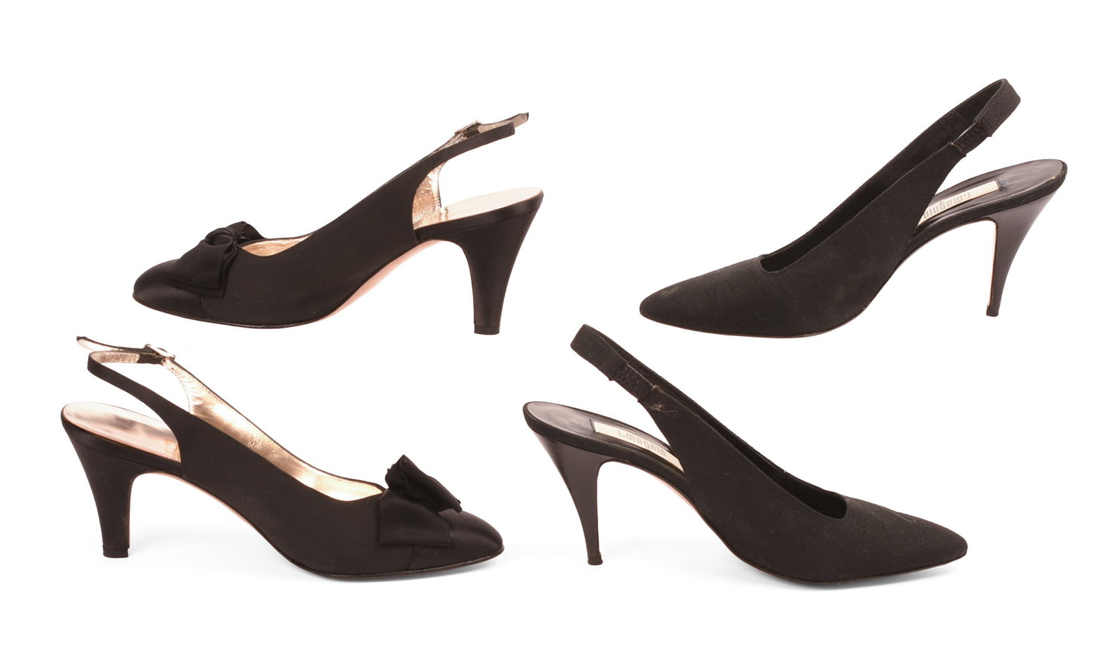 Two Pairs of Vintage Heels.: L. Magni and Salvatore Ferragamo, Size 8. Both in good condition.