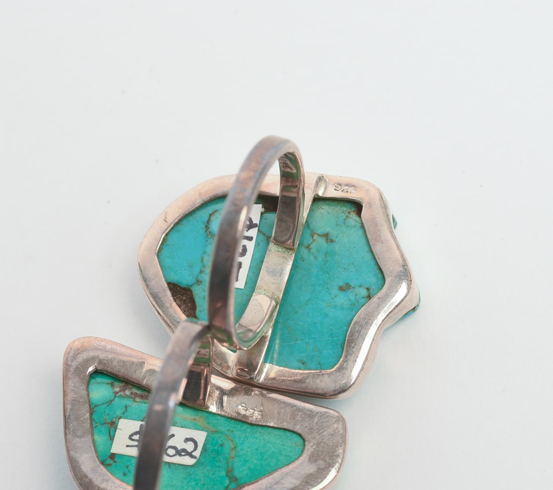 25 Turquoise and Other Sterling Silver Rings. - 13