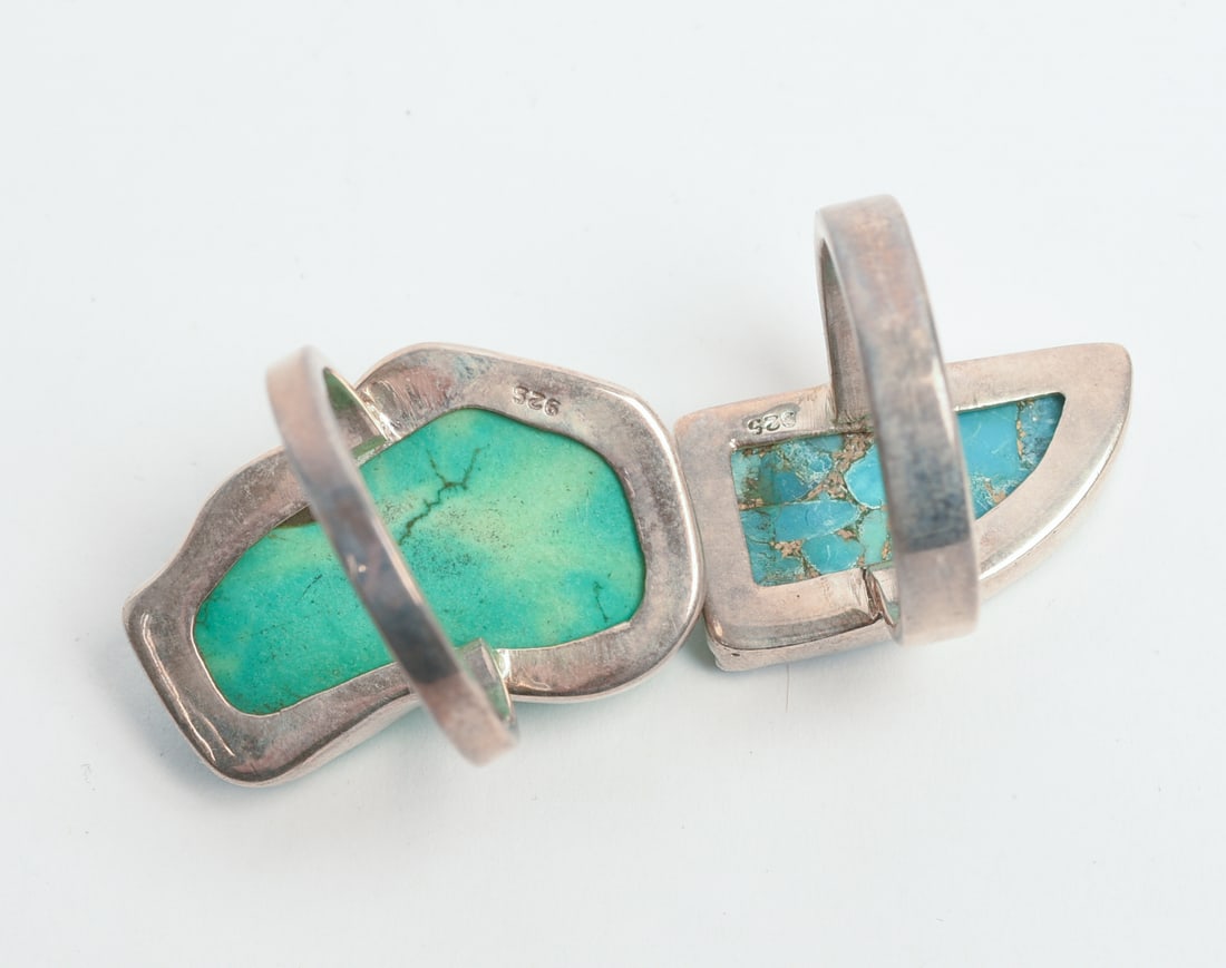 25 Turquoise and Other Sterling Silver Rings. - 15