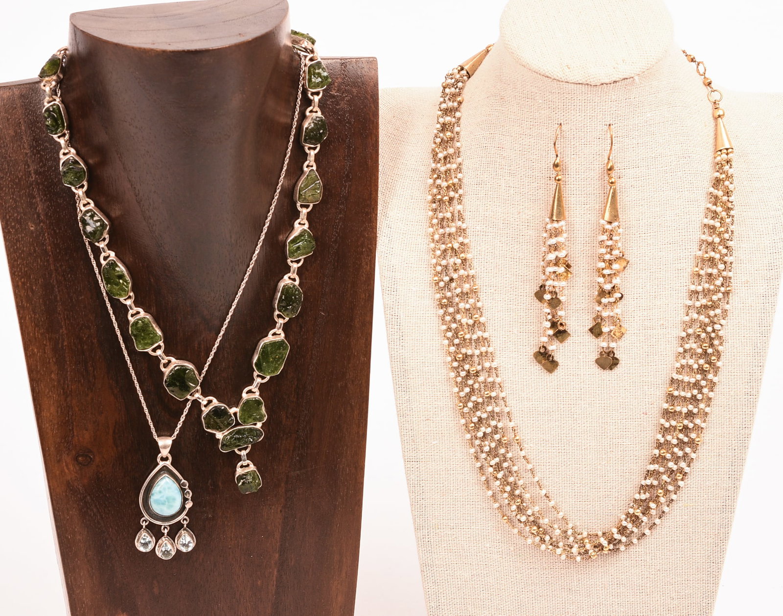Pearl Necklace and Earring Set, and Two Other Necklaces. (1 of 4)