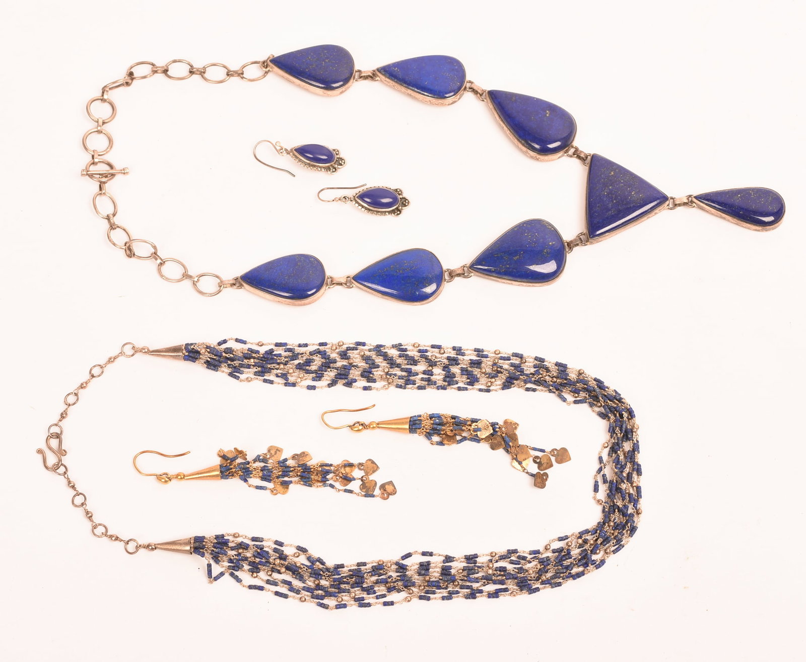 Two Lapis Necklace and Earring Sets. - 2