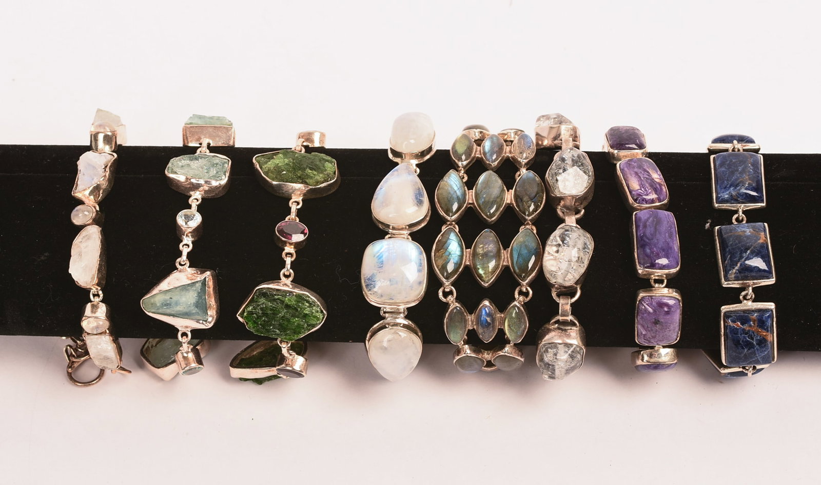 Eight Semi-Precious Stone Bracelets. (1 of 4)