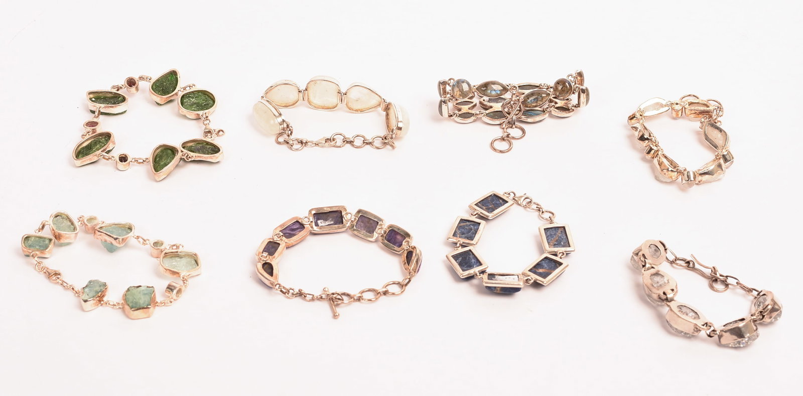 Eight Semi-Precious Stone Bracelets. - 3