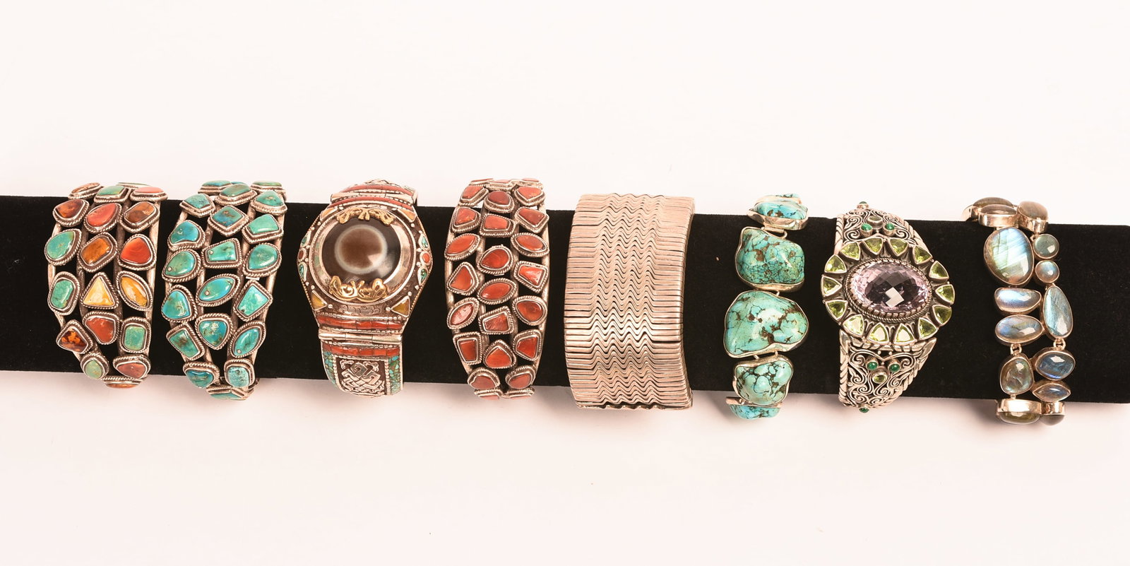 Eight Semi-Precious Stone Bracelets. (1 of 6)
