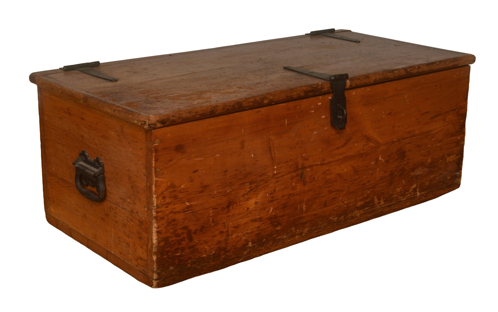 Small Pine Chest.: 12 x 33 x 16 inches. NO SHIPPING AVAILABLE. This item must be picked up Friday, June 19th in Kennebunkport, Maine.