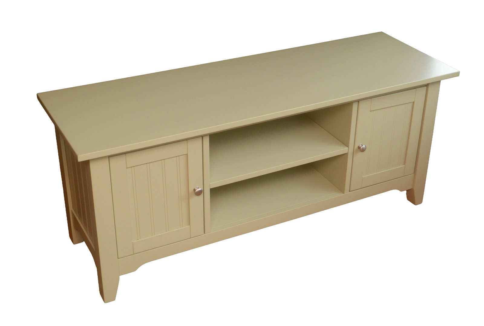 TV Stand in Sea Foam Green.: Height 20 inches, length 48 inches, depth 16 inches. NO SHIPPING AVAILABLE. This item must be picked up Friday, June 19th in Kennebunkport, Maine.