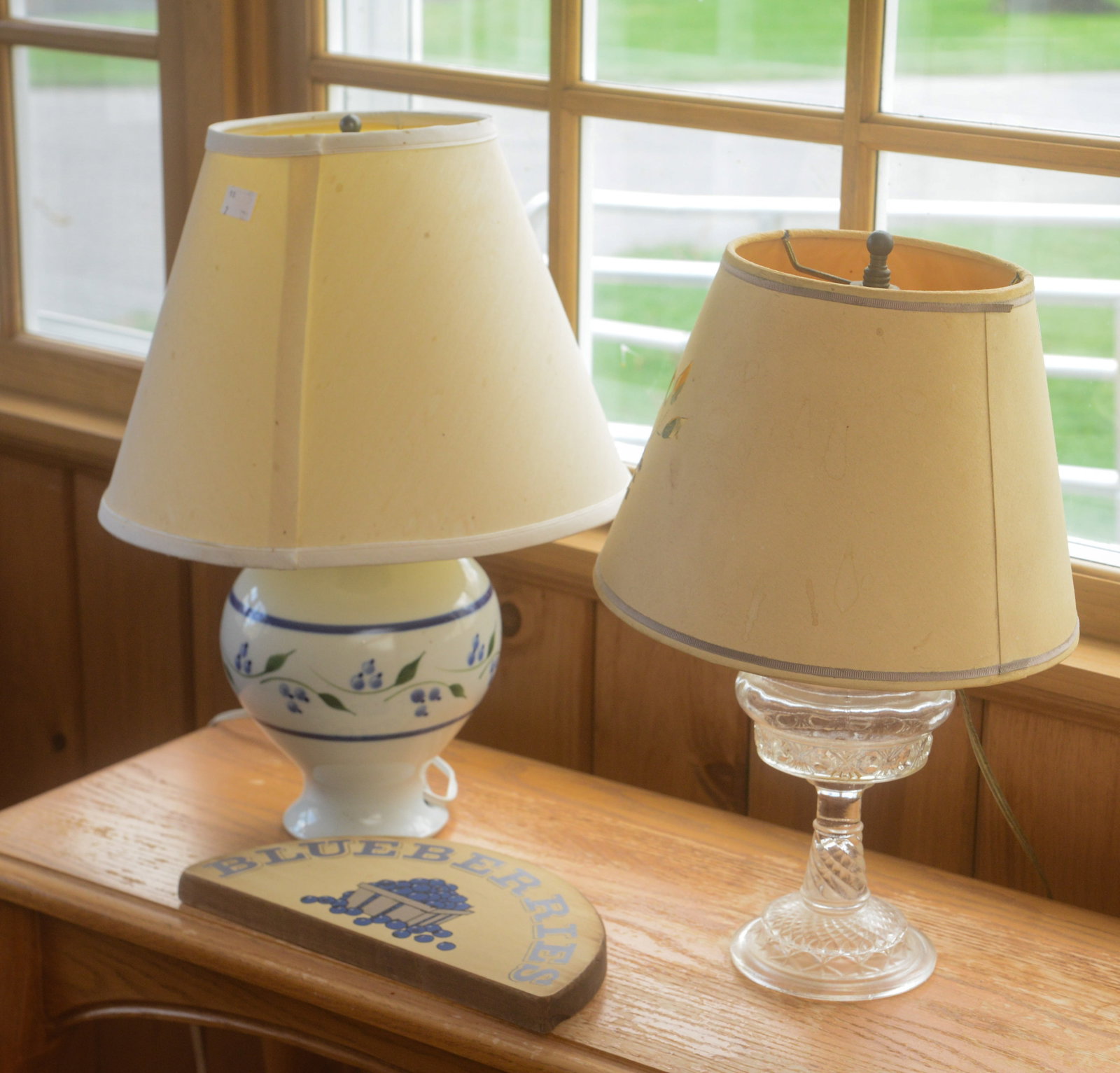 Two Table Lamps.: Heights 18 and 16 inches.