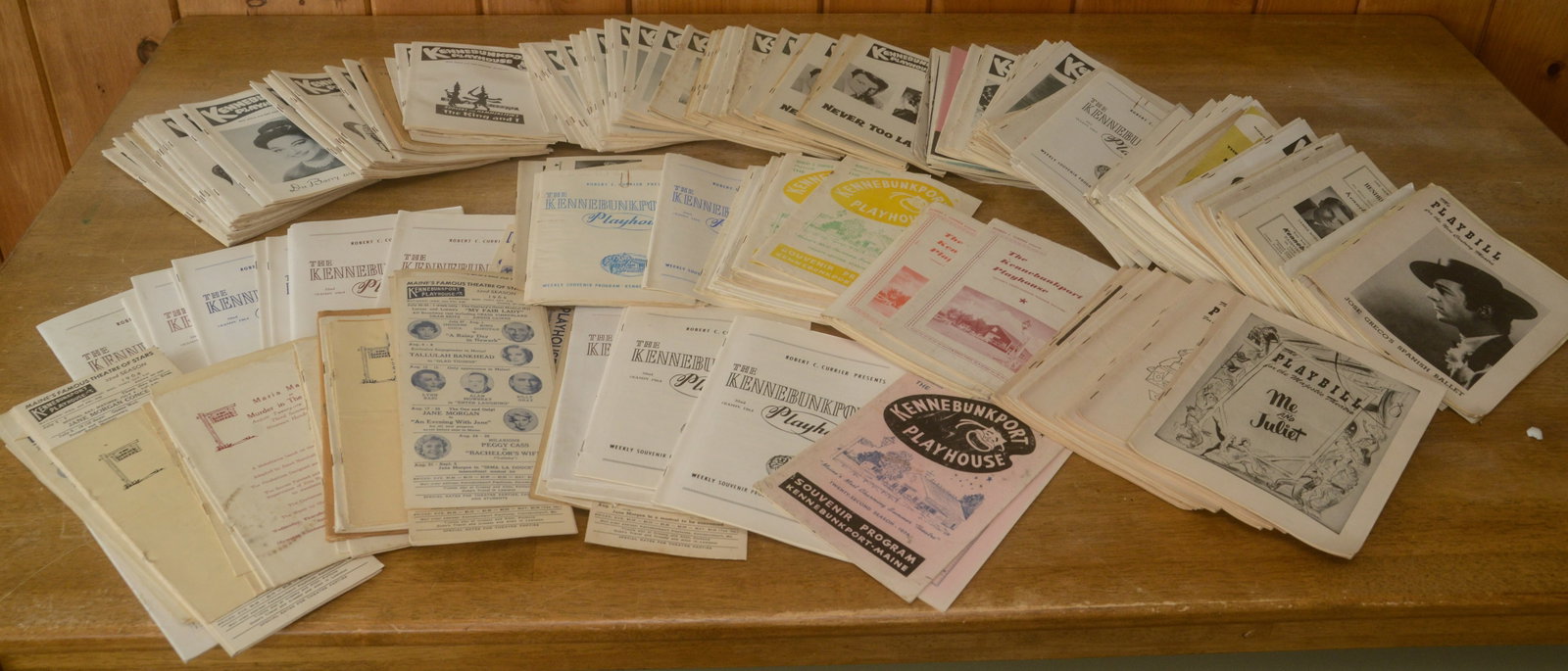 Collection of Kennebunkport Playhouse Playbills.: 1940s to 1960s
