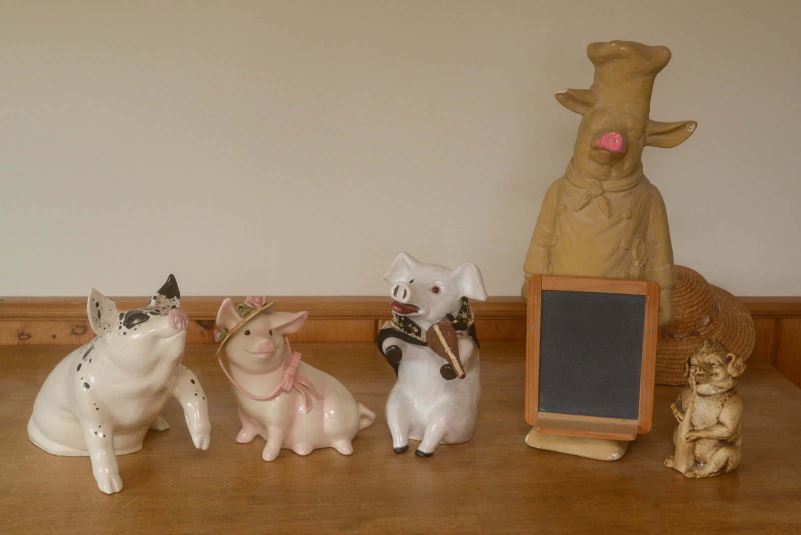 Five Decorative Pigs.: Tallest 24 inches.