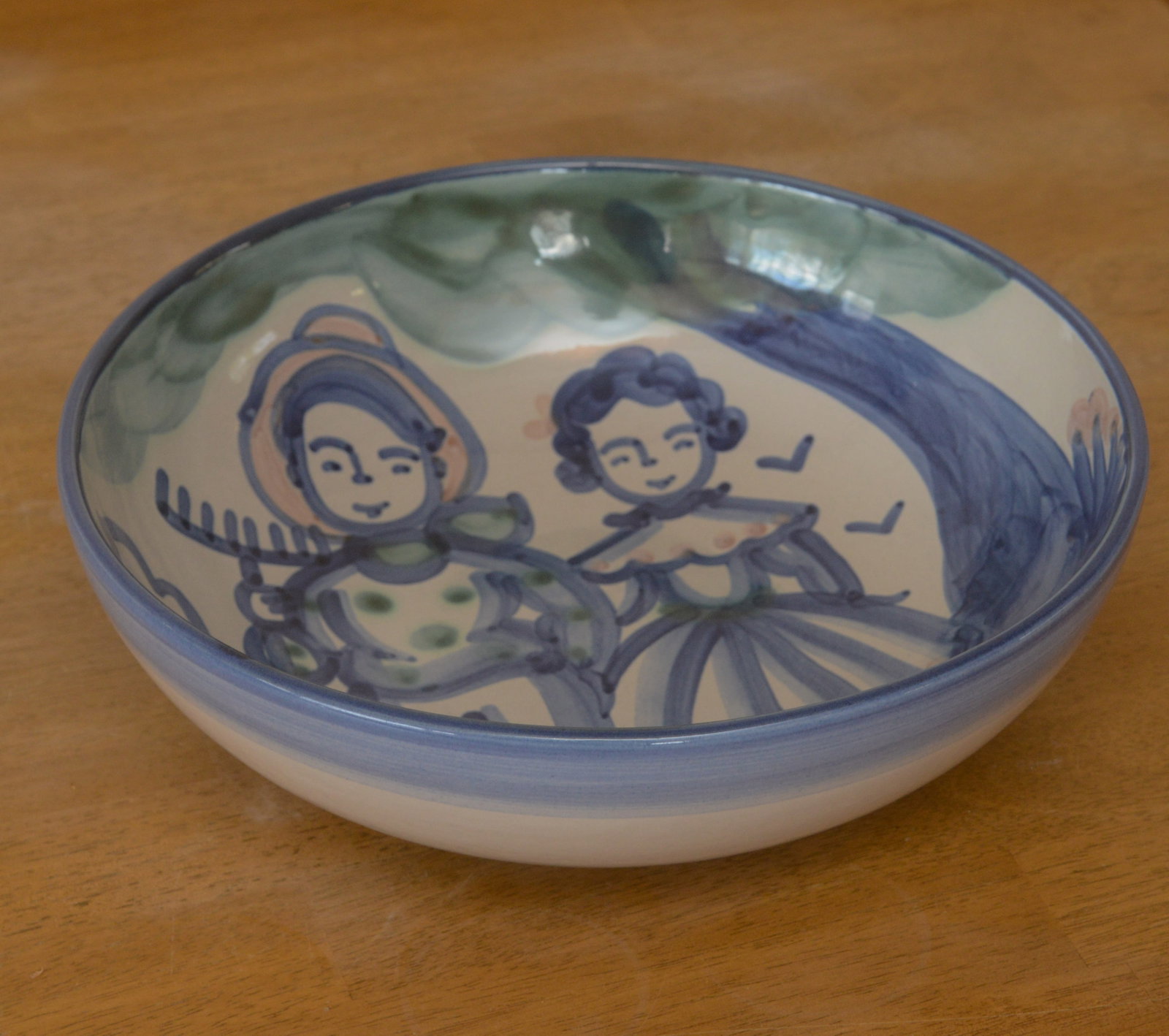M.A. Hadley Porcelain Bowl.: Diameter 11.25 inches, very good condition.