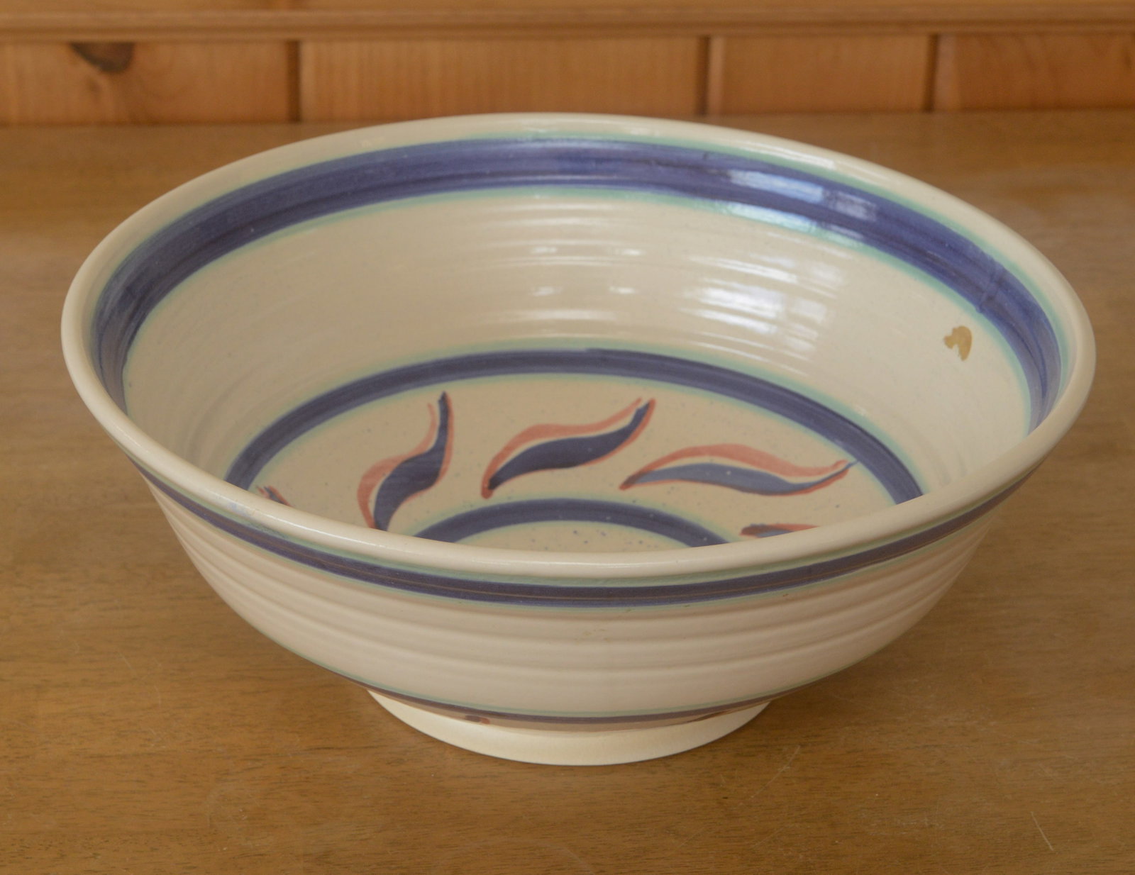 Large Stoneware Bowl.: Diameter 15 inches, very good condition.