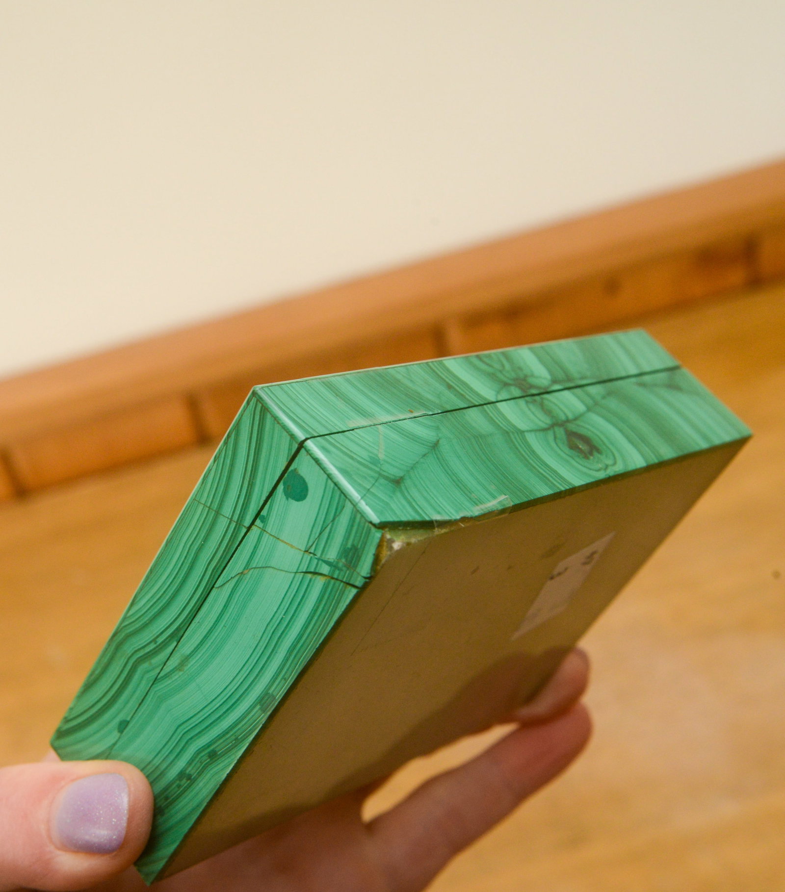 Two Malachite Boxes and Six Stone Coasters. - 2